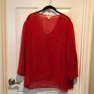 Eileen Fisher organic mesh linen tunic